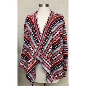 Womens Girls Alice Moon Open Front Cardigan Sweater Long Sleeve Cuff Fair Isle S